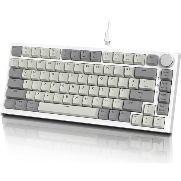 ATTACK SHARK K85 Mechanical Gaming Keyboard 75% Percent, Adjustable Response, Magnetic Switch, Apex Pro TKL RGB Gasket Keyboard A75 QWERTY with Rotary Knob, Supports DKS/MT/TGL, for PC/MAC