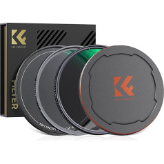 K&F CONCEPT Filter Set, Nano X-Series Polarising Filter (CPL Filter), MCUV Filter, 2 Lens Caps & Storage Bag, 28 Layers Anti-Reflective Nano Coating, HD, Waterproof, Scratch-Resistant, 77 mm