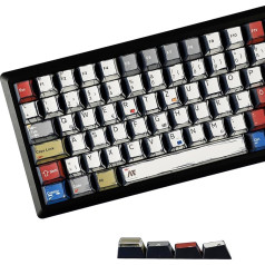 YMDK Retro Manga Theme Keycaps German QWERTZ Layout Anime Comic Full Set 141 Keys Creative Interesting Homemade Custom Keycaps PBT Dye