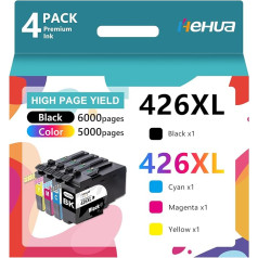 Hehua LC426XL Cartridges Multipack Compatible with Brother LC426XL Printer Cartridges LC426 for Brother MFC-J4340DW MFC-J4335DW MFC-J4540DW MFC-J4340DWE EcoPro Printer (Black, Cyan, Magenta, Yellow,