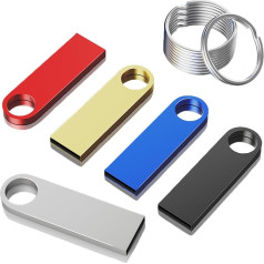 USB Stick 4GB Pack of 5, ABLAZE Mini Memory Stick Waterproof Colourful USB Sticks Metal Pack of 5 for Laptop, Computer, TV, Car