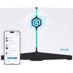 Gaming WLAN Router - as a Gaming Accelerator with 3 Months GearUP VIP Boost - WiFi 6, Dual-Band 5GHz 2.4GHz, 2402 Mbps - for PS5 Steam Deck PC - Suitable for Germany with German Instructions