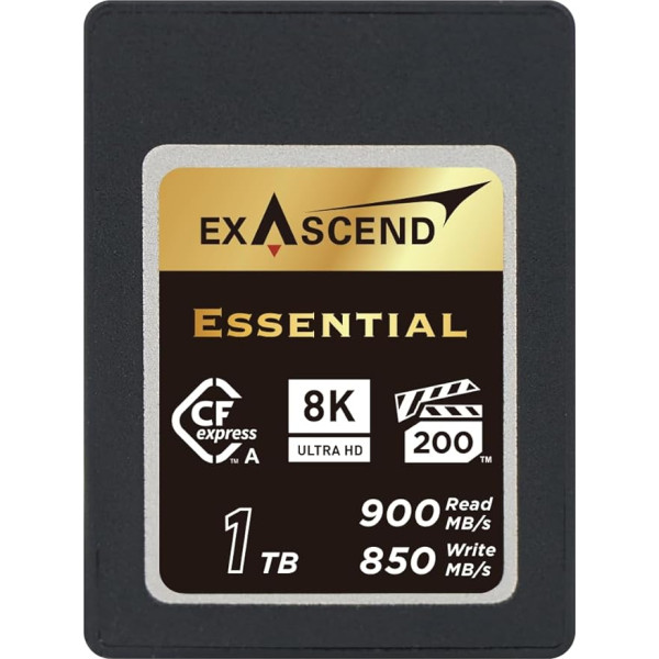 Exascend Essential CFexpress Type A Card - VPG200 Certified - Sustainable Reading 900MB/s - Compatible with Sony a1 / a7S III / a7 IV / FX3 / FX6 (1TB)