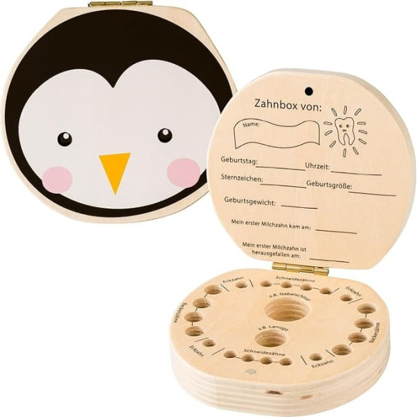 Tooth Box Milk Teeth | Tooth Box for Milk Teeth | Milk Tooth Box Boys & Girls for First Teeth | Tooth Fairy Gifts Boys | Milk Tooth Box (Penguin)