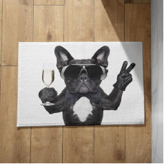 rutschfeste Fußmatte Für Die Diele Fussmatte Herbst Cartoon Cooler Hund Schmutzfangmatte Innen Waschbar Groß Fussmatte New York, 45x75cm