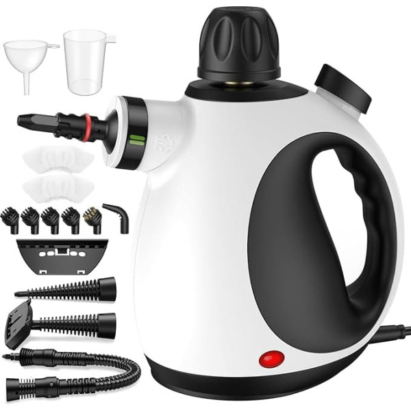 Handheld Steam Cleaner, 1050 W High Performance Steam Cleaner with Safety Lock, 350 ml Tank Hand Steam Cleaner with 14 Accessories, Steam Cleaner for Everything Upholstery Car Window Tiles Carpet