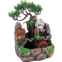 lyrlody Simulation Resin Desktop Fountain, Mist Moisture Effect, Living Room Table Decoration, Resin Desktop Fountain Decoration for Friends (220 V EU Plug)