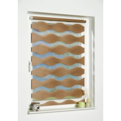 K-home Clamp-On Double Roller Blind “Wave” No Drilling Required