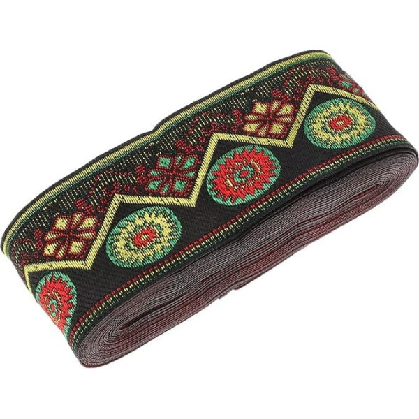 VILLCASE Embroidered Lace Ribbon Linen Fabric Lace Sewing Fabric Ribbon Vintage Woven Ribbon Retro Belt Bag Hair Accessories Tapestry Embroidery Trim DIY Clothing Accessories Polyester