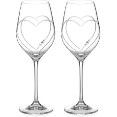 DIAMANTE 2 x Swarovski Wine Glasses 