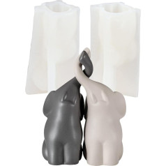 Silicone Mould Epoxy Resin Elephant Candle Mould 3D Candles Casting Mould Resin Casting Resin Silicone Mould for Handmade Soap, Scented Candles, Craft Ornaments (L)