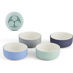 Elk and Friends Kids Porcelain Bowls with Silicone Suction Cup for Feeding Toddlers Baby Microwave Dishwasher Safe Non-Slip Cereal Soup Snacks Dinnerware