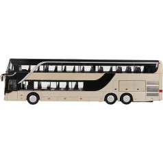 Legierungs-Doppeldeckerbus-Modell, Miniaturspielzeug mit LED-Lichtern und Musik für Kinder, Lernspielset für und Mädchen, Nachbildung im Maßstab 1:50 (Gold)