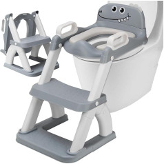 Children's Toilet Seat with Stairs, 2-in-1 Toilet Seat with Non-Slip Step Stool, Toilet Seat for Boys and Girls