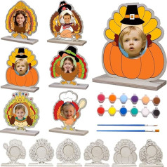 Holz-Bilderrahmen, Truthahn-Bilderrahmen, Basteln, zum Selbermachen, Truthahn-Bilderrahmen, Basteldekorationen für Herbst, Erntedankfest, Klassenzimmer, Zuhause, Aktivitäten, Partygeschenke