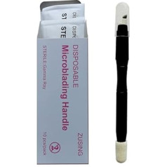Microblading Pens, Super Sharp Disposable, 12 Pens and Pigment Brush, Microblade Pen, Disposable, 10 Pcs/Pack