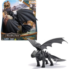 DreamWorks Dragons - How to Train Your Dragon - Krokmou Sound Figure 25 cm - Interactive Krokmou Figure with Activation of Sound Effects and Wings - Realistic Movements - Toy for Children