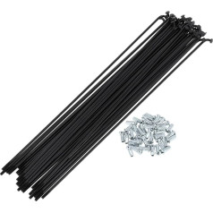 36 Stück Fahrrad Speichen 12G mit 36 Nippel für Mountainbike MTB-Radspeichen Kohlenstoffstahl Schwarz