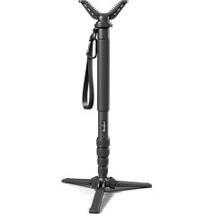 HUNTPAL Hunting Monopod Shooting Tripod Stick Gun Rifle Rest with Tilting and Swivel Tripod Base Matte Aluminum 21