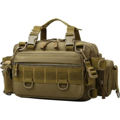 Tactical Shoulder Bag Multifunctional Bait Fishing Tackle Pack Outdoor Bag Large Capacity Storage Bag Hunting Camping Handbag Black