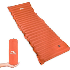 MSPORTS Premium Camping Sleeping Mat, Ultralight Sleeping Mat for Outdoor Use with Foot Press Pump Moisture Resistant for Hiking Backpacking Camping Beach (Orange)