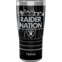 Tervis Traveler NFL Las Vegas Raiders - Raider Nation Slogan Three-Walled Insulated Mug Keeps Drinks Cold and Hot 20 oz Stainless Steel