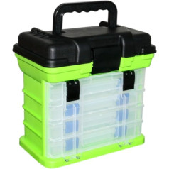 Fishing Tackle Box, Tackle Box Organiser, Portable Fishing Equipment Box, Sitting 4-Layer Storage Box for Fishing Tools with Handle, Suitable for Sea Fishing Tackle Utility Boxes (Green)