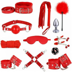 K+15 Efficient Inner Leather 12-Piece Fitness Equipment Accessories, Strength Training Set (Red)