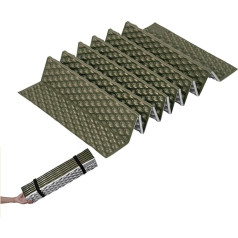 Foldable Camping Sleeping Mat, R Value 2.6 Thickened IXPE + Aluminum Foil Portable Cushion Egg Nest Moisture Resistant Pad for Outdoor Backpacking Hiking Mountains (Green)
