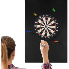 Dart Wall Protector - Waall Tiles Cork Dartboard, Daart Boarrd Accessories, Self Adhesive Spliced Walls, Border Boards, Removable Black Mat, Protection, Professional Quality for Adults