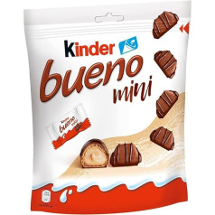 kinder Bueno Mini - Chocolate Bar with Crispy Waffle, Fine Milk Hazelnut Cream and Delicate Milk Chocolate - Snack on the Go - 1 Bag of Individually Wrapped Mini Bars (1 x 108 g)