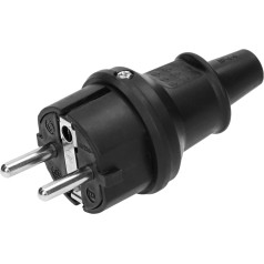 Uni-Schuko mini kontaktdakša, melna, IP44, 16A, 230V, 25 gab.