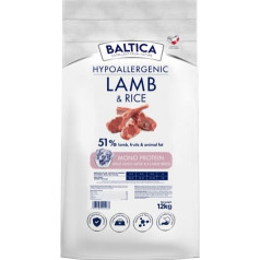 Baltica nutraceutic hypoallergenic jēra gaļa ar rīsiem l / xl 12kg