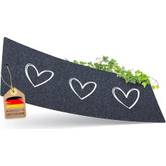 Schuhparkplatz Doormat 75 x 30 cm Grey 3 Hearts I Washable & Non-Slip High-Quality Shoe Mat for Indoor and Outdoor Use I Ideal as a Shoe Rack & Dirt Trapper Mat for Hallway and Entrance