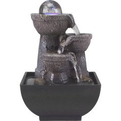 BEPER P201UTP200 Indoor Fountain Waterfall with Lighting - Zen Indoor Fountain, Resin/Black, Small
