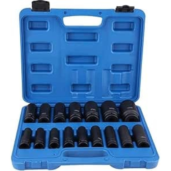 Impact Socket Tools, Impact Wrench Nut Set 16-Piece Impact Socket Set with 1/2 Inch Drive Socket Set Repair Tool Set 10-32 mm Hex Nuts - Metric