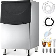 VEVOR Storage Container Ice Container for Commercial Ice Cube Makers (250 lb Capacity), Stainless Steel Ice Storage Container with Non-Slip Rubber Feet, for Restaurants (Container Only)