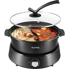 Food Party Hot Pot Electric 4L Updated Hotpot Pot Double Sided Separable Hotpot Electric Pot 220V 1350W Chinese Electric Hot Pot Fondue Fire Pot