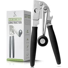 Commercial Can Opener, Manual Heavy Duty Hand Crank Can Opener, Large Hand Can Opener, Easy for Large Cans, Swing Handle Design, Easy Crank Handle, Black