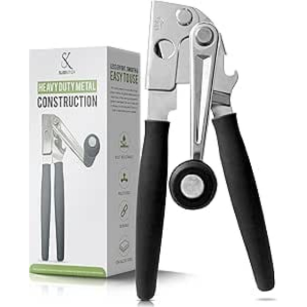 Commercial Can Opener, Manual Heavy Duty Hand Crank Can Opener, Large Hand Can Opener, Easy for Large Cans, Swing Handle Design, Easy Crank Handle, Black