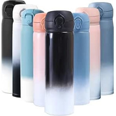 Stylish Vitality Thermal Insulated Flask 304 Stainless Steel ABS Double Lock Design Lid Vacuum Seal Leakproof Double Wall Hot and Cold Tea Coffee Drinks Travel Unisex 350