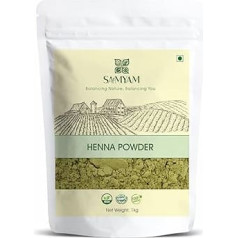 SAMYAM Pure Henna Powder - 1 kg Pack, Natural Hair Colour, Triple Sieved Rajasthani Henna, PPD Free