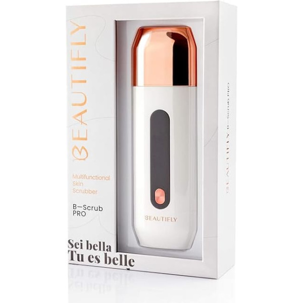 Beautifly Ultrasonic Exfoliator Beautifly B-Scrub, Pro Exfoliating Face Skin Scrubber, White, Small