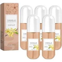 Hair and Body Fragrance Mist, Vanilla Body Spray for Women, Long Lasting Fragrance Mist with Essential Oils, Light Fragrance for Skin and Hair, Travel Size, Moisturising and Refreshing (5)