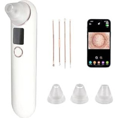 Blackhead Remover, Pore Cleaner, Pore Vacuum Cleaner with 1080P HD Camera, 3 Modes, Pimple Vacuum Suction for Facial Cleansing, Acne Treatment, Blackhead Suction, Skin Care, for Women and Men, White