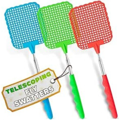 DINY Home & Style 3 Pack Extendable Fly SWATTERS Telescope
