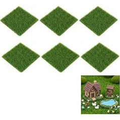 Miniatur Deko Grasmatte,Modellbau Rasen Basteln Garten DIY Kunstrasen Artificial Fake Gras,für Miniaturgarten Künstliche Landschaft Mini Haus 15x15cm Kunstgras Simulation Miniaturlandschaft Zubehör