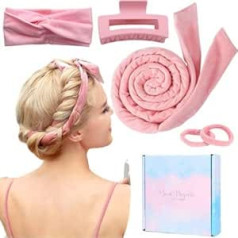 Heatless Curler Headband, Heatless Curls for Sleeping Overnight, Heatless Hair Curlers Set, Soft, Heatless Curlers with Hair Clip, Styling Tool for Long, Medium Hair