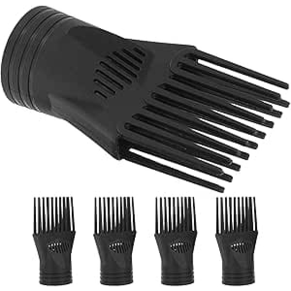 Pack of 5 Plastic Hair Dryer Comb Attachment for Curly and Straight Hair Detangling Comb with Airflow Control Salon Quality for Professional Styling