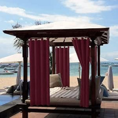 jianyana Outdoor Curtains, Waterproof, Sun Protection, Privacy Screen, Outdoor Curtains with Eyelets, for Pergola, Balcony, Patio, Porch, Arbour, Living Room, Bedroom